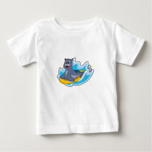 T-shirt Pour Bébé Sceau comme surfeur avec Surfboard