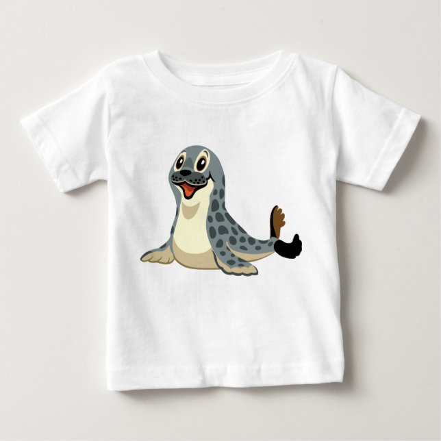 T-shirt Pour Bébé sceau de dessin (Devant)