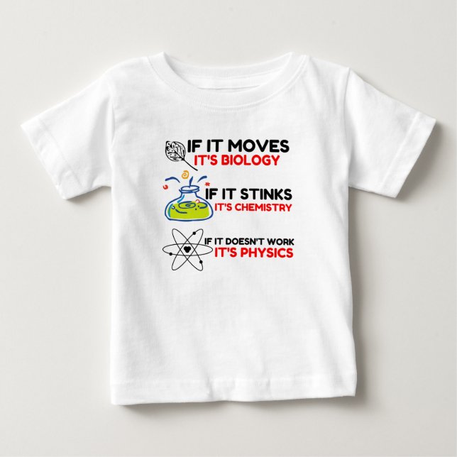 T-SHIRT POUR BÉBÉ SCIENCE BIOLOGY CHIMIISTRY PHYSICS (Devant)