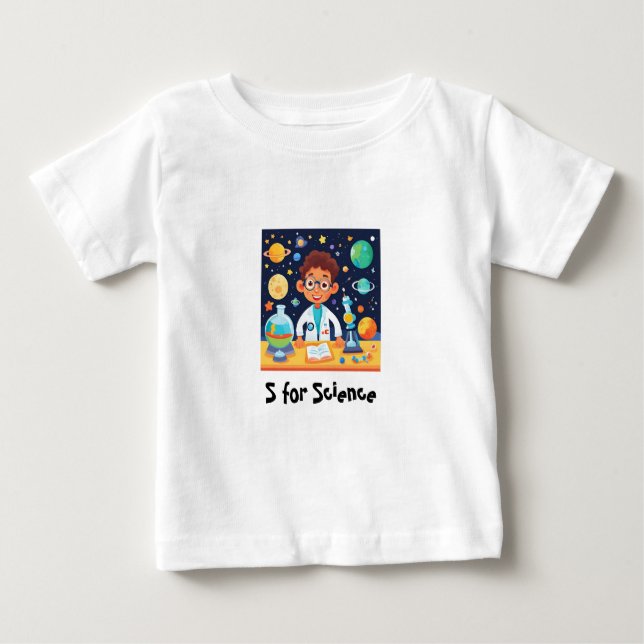 T-shirt Pour Bébé science gamin ( s pour science ) (Devant)