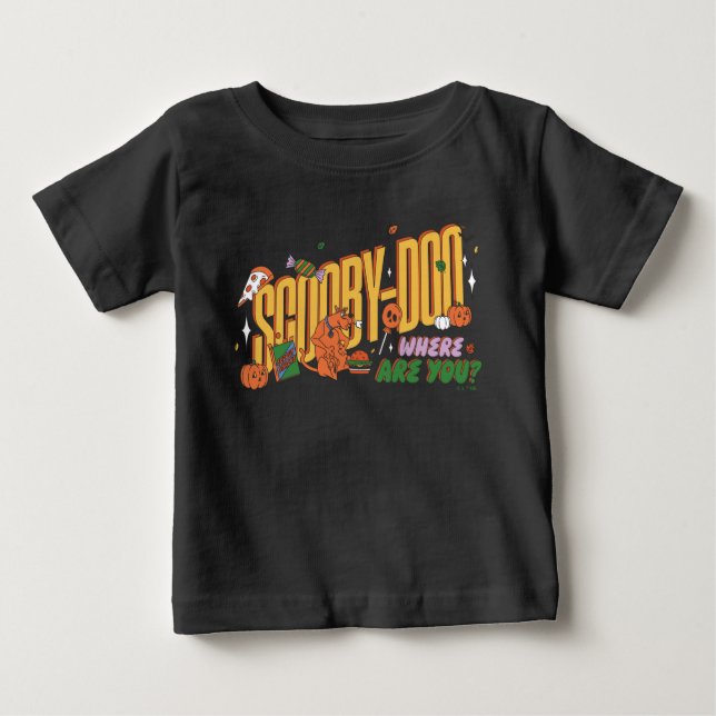T-shirt Pour Bébé Scooby-Doo Halloween Snack Logo (Devant)