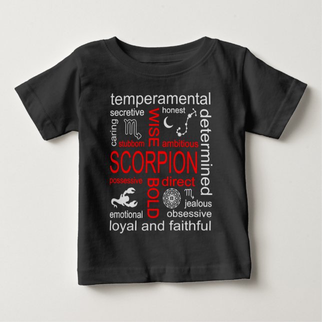 T-shirt Pour Bébé Scorpion signe zodiaque (Devant)