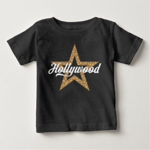 T-shirt Pour Bébé Script Hollywood avec étoile (Type Blanc) Baby T-