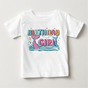 T-shirt Pour Bébé Script moderne Birthday Girl Baby