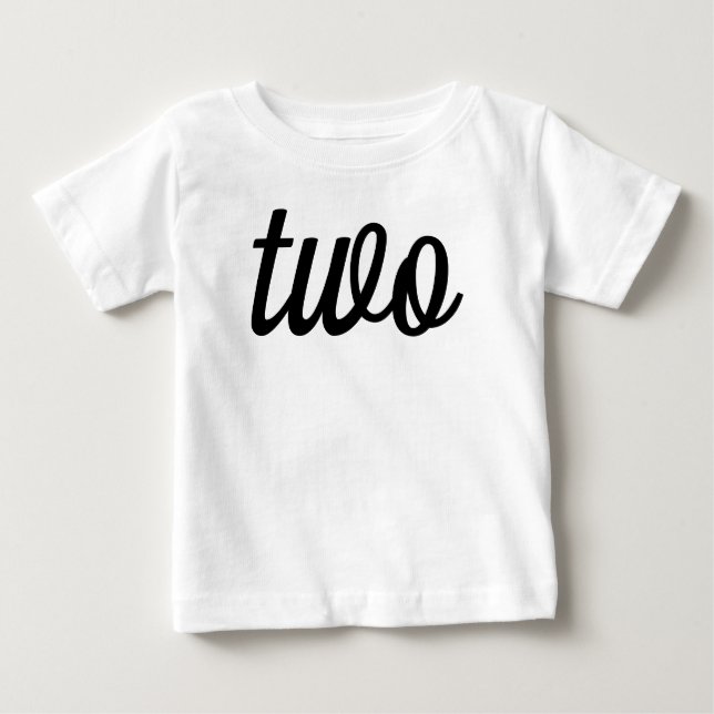 T-shirt Pour Bébé Script noir 2e anniversaire (Devant)