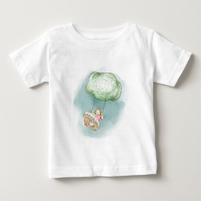 T-shirt Pour Bébé Se balancer des nuages (Devant)