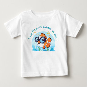 T-shirt Pour Bébé Sea Adventure   Cute poisson clown avec lunettes d