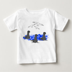 T-shirt Pour Bébé Sea Lions Ocean & Seagulls Toddler Tee