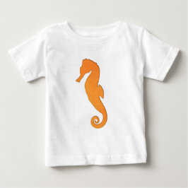 T-shirt Pour Bébé Seahorse orange silhouette Simple mignonne nautiqu
