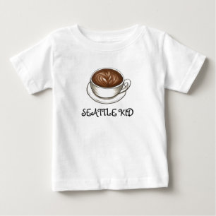 T-shirt Pour Bébé Seattle WA Washington Kid Latte Coffee Cup