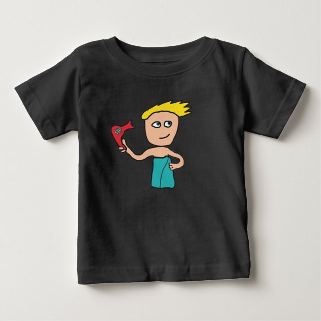 T-shirt Pour Bébé Séchage de cheveux (Devant)