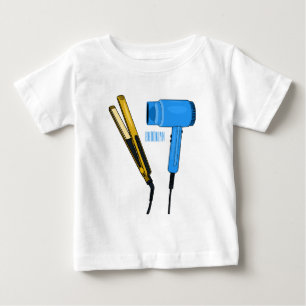 T-shirt Pour Bébé Sèche-cheveux & lisseuse-cheveux illustration