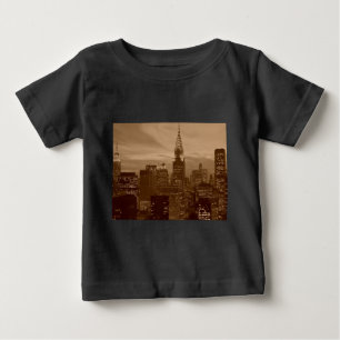 T-shirt Pour Bébé Sepia Tone New York