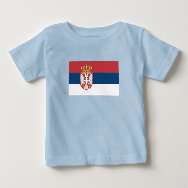 T-shirt Pour Bébé Serbia Flag (Devant)