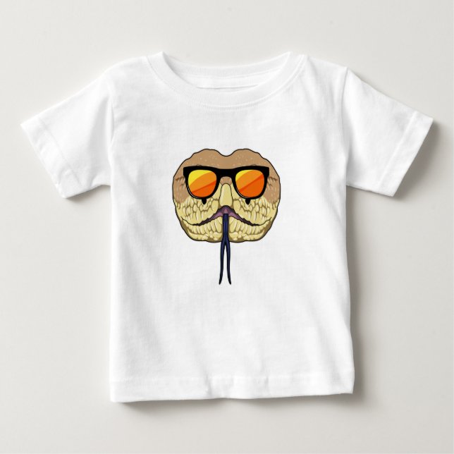 T-shirt Pour Bébé Serpent avec lunettes de soleil (Devant)