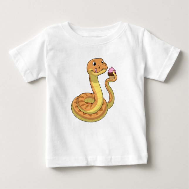 T-shirt Pour Bébé Serpent avec muffin (Devant)