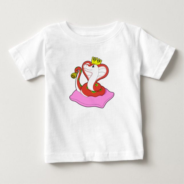 T-shirt Pour Bébé Serpent comme roi avec Couronne (Devant)