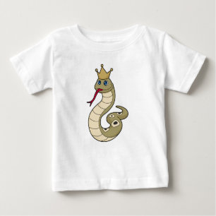 T-shirt Pour Bébé Serpent comme roi avec Couronne