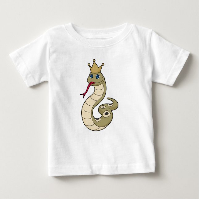 T-shirt Pour Bébé Serpent comme roi avec Couronne (Devant)