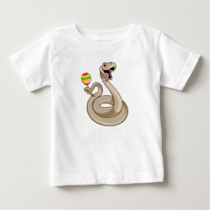T-shirt Pour Bébé Serpent en musicien avec Maracas
