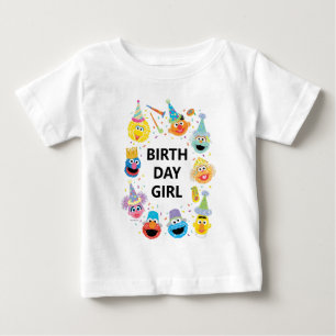 T-shirt Pour Bébé Sesame Street Confetti Anniversaire Fille
