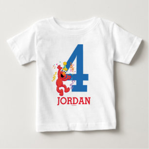 T-shirt Pour Bébé Sesame Street Elmo - Anniversaire 4 ans arc-en-c