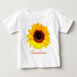 T-shirt Pour Bébé Seulement une fleur de tournesol + votre texte & i