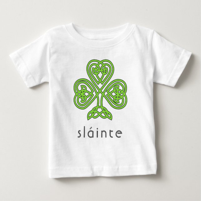 T-shirt Pour Bébé Shamrock celte Sainte Vert Saint Patrick (Devant)