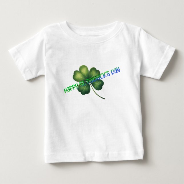 T-shirt Pour Bébé Shamrock chanceux de la Saint Patrick pour enfants (Devant)