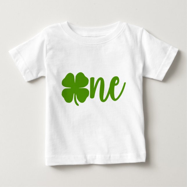 T-shirt Pour Bébé Shamrock Clover St. Patrick's Day ONE 1er annivers (Devant)