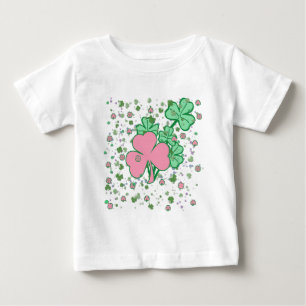T-shirt Pour Bébé Shamrocks roses et verts