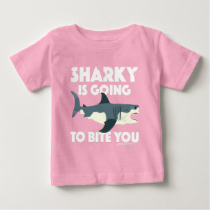 T-shirt Pour Bébé Sharky Va Vous Bite Design - Baby Fine Jer