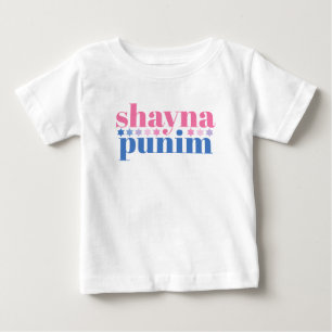 T-shirt Pour Bébé Shayna Punim juif rose bleu mignon Slogan