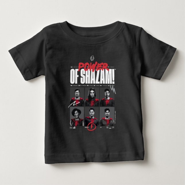 T-shirt Pour Bébé SHAZAM ! Furie des dieux | Puissance du groupe SHA (Devant)