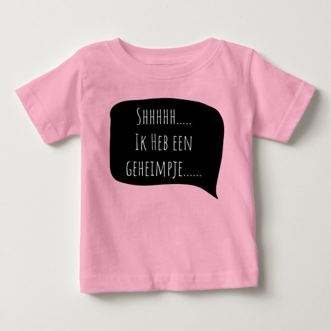T-shirt Pour Bébé shhh... J'ai un secret... grande soeur. (Devant)