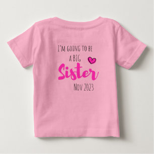 T-shirt Pour Bébé shhh j'ai un secret, grande soeur personnalisable