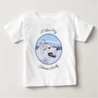 Sibérie Husky (argent et blanc) Peinture Chien Art