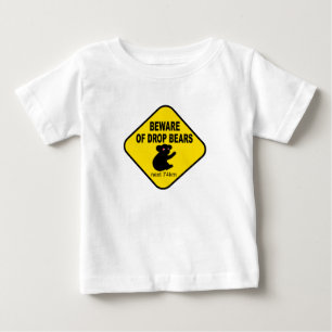 T-shirt Pour Bébé Signe australien drôle. Prenez garde des ours de