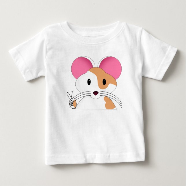 T-shirt Pour Bébé Signe de paix de hamster (Devant)