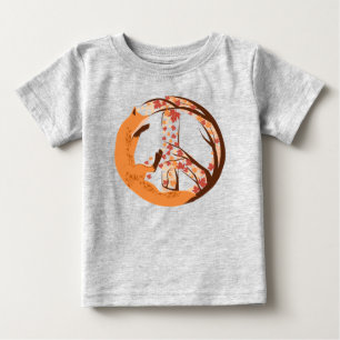 T-shirt Pour Bébé Signe de paix de renard artistique Branche d'arbre