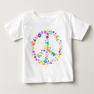 T-shirt Pour Bébé Signe de paix des fleurs