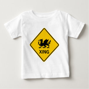 T-shirt Pour Bébé Signe de route de croisement de dragon