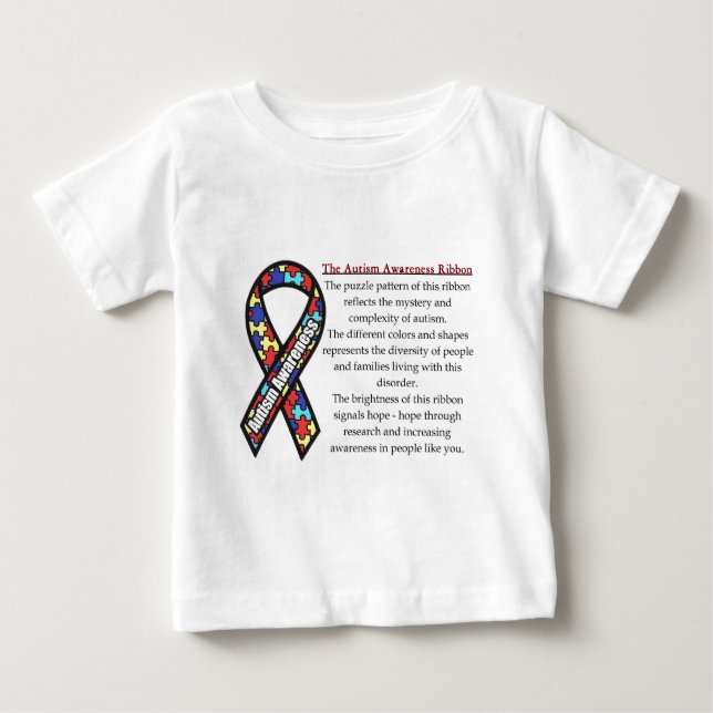 T-shirt Pour Bébé Signification de ruban d'autisme (Devant)