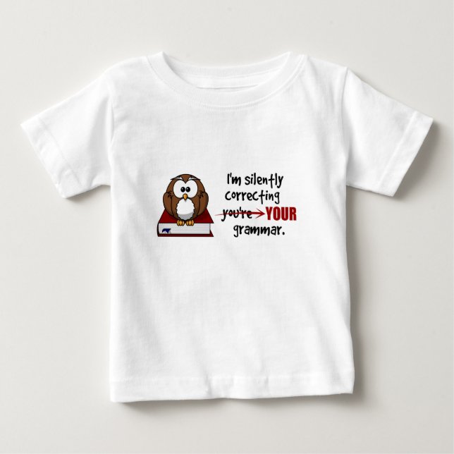 T-shirt Pour Bébé Silencieusement correction de votre hibou (Devant)