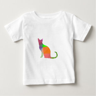 T-shirt Pour Bébé Silhouette de chat à faible densité