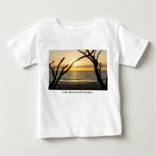 T-shirt Pour Bébé Silhouette de l'arbre de lever du soleil