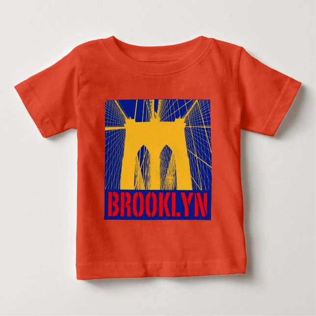 T-shirt Pour Bébé Silhouette du pont Brooklyn (Devant)
