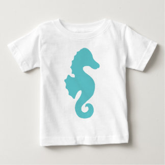 T-shirt Pour Bébé Silhouette turquoise d'hippocampe