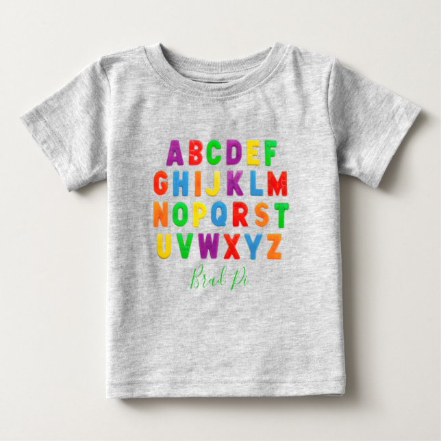 T-shirt Pour Bébé simple apprentissage personnalisé ABC (Devant)