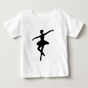 T-shirt Pour Bébé Simple Ballet Noir Blanc Ballerine